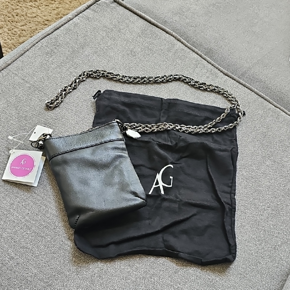 NWT Amalia Gomez Flipbags Purse Italian Leather 3 Way Chain Crossbody Reversible